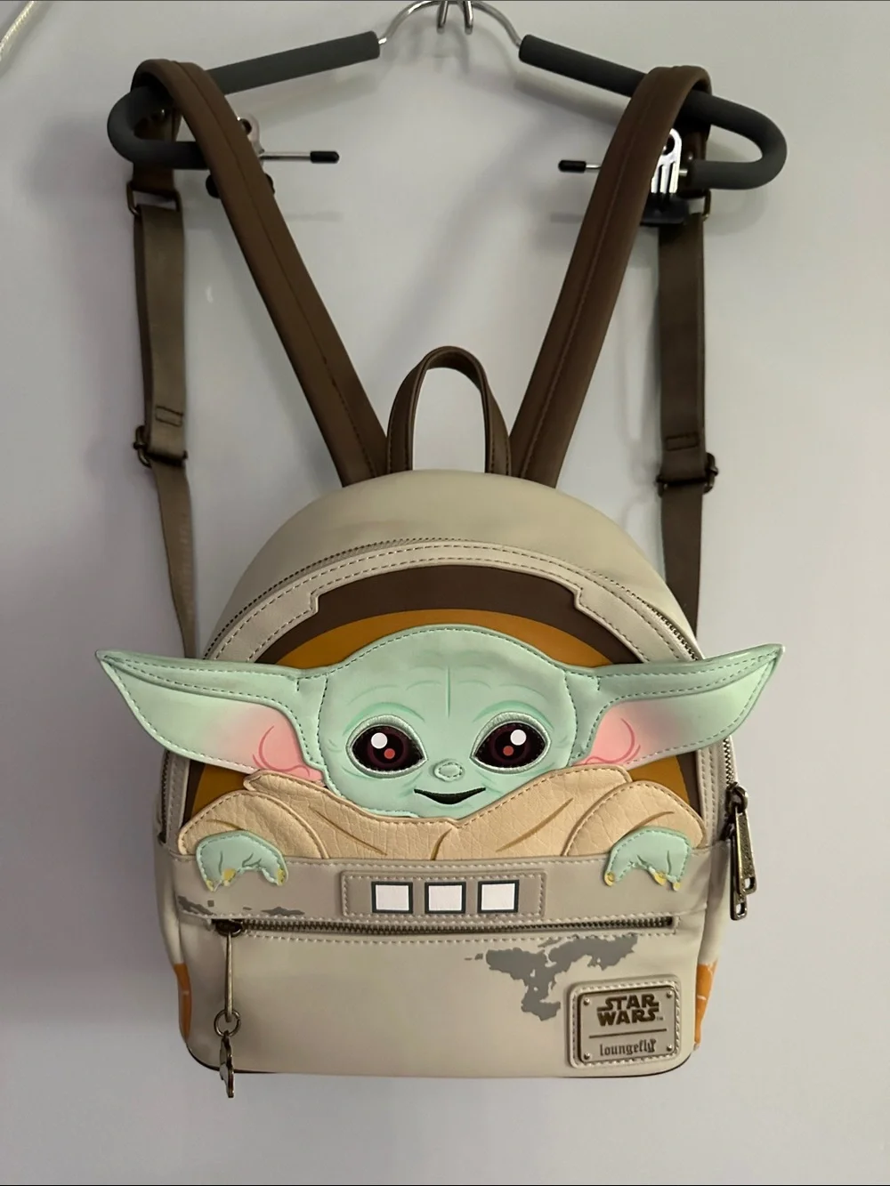 Loungefly Star Wars Grogu Kids Backpack - Cream, Brown & Mint